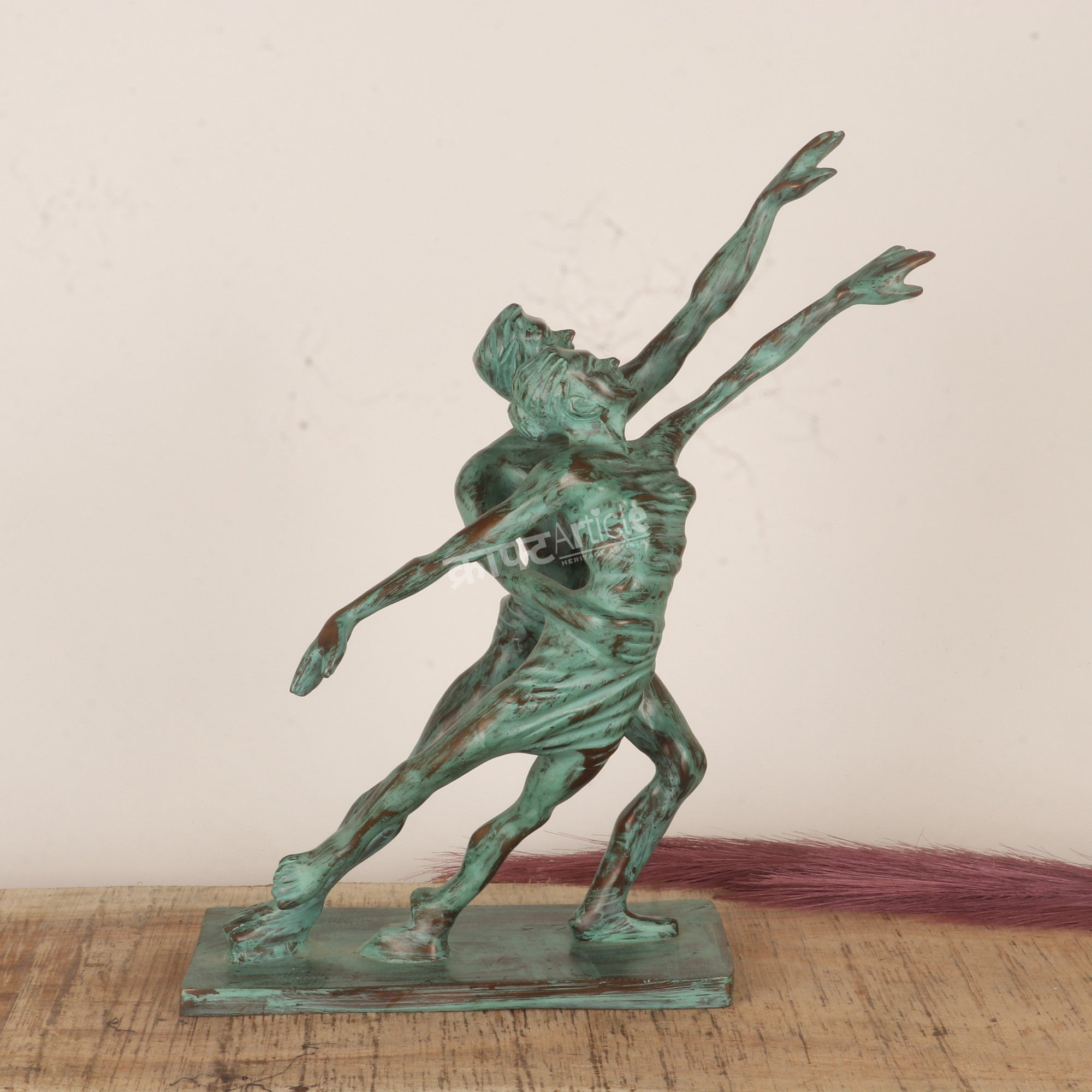 Brass Dancing Couple Sculpture