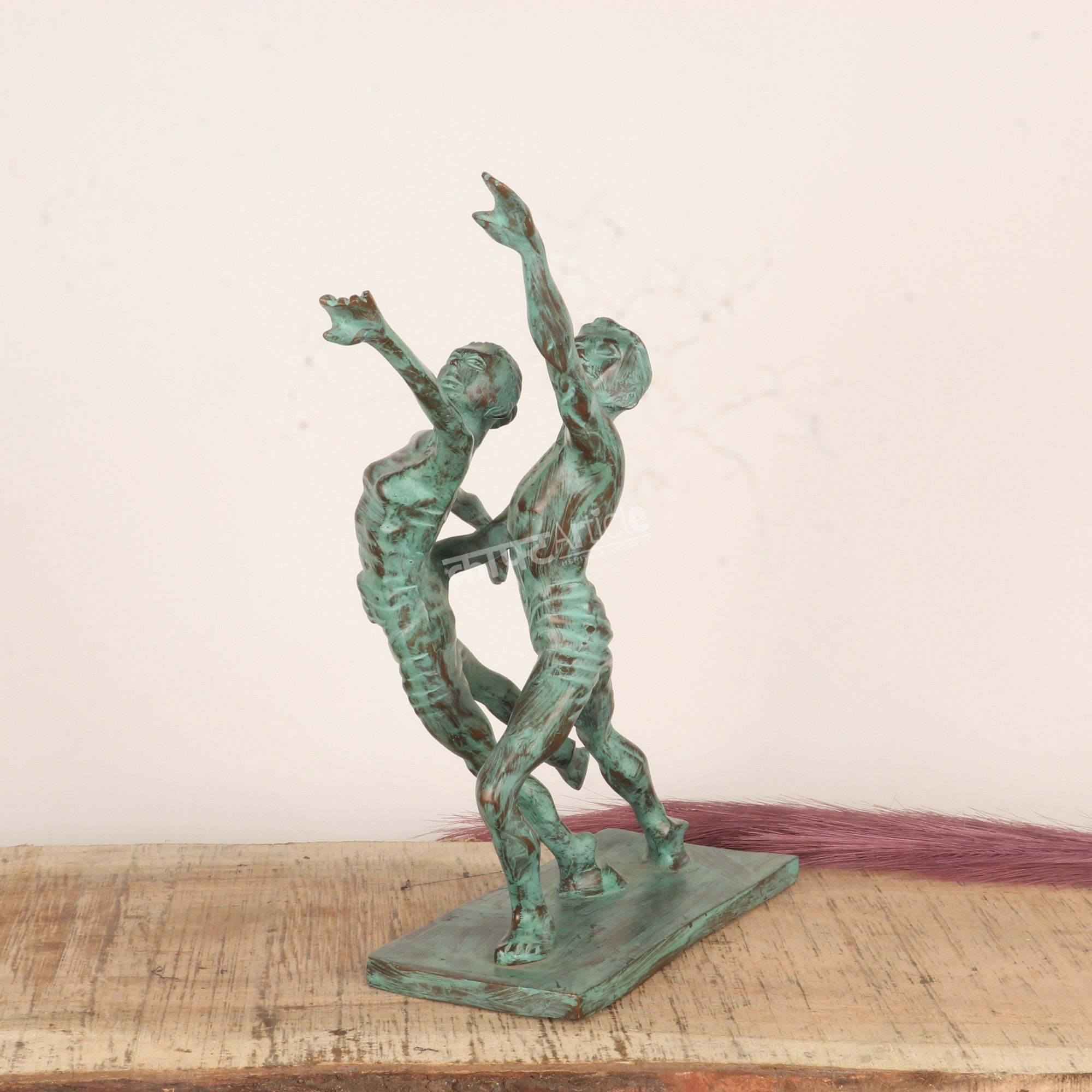 Brass Dancing Couple Sculpture