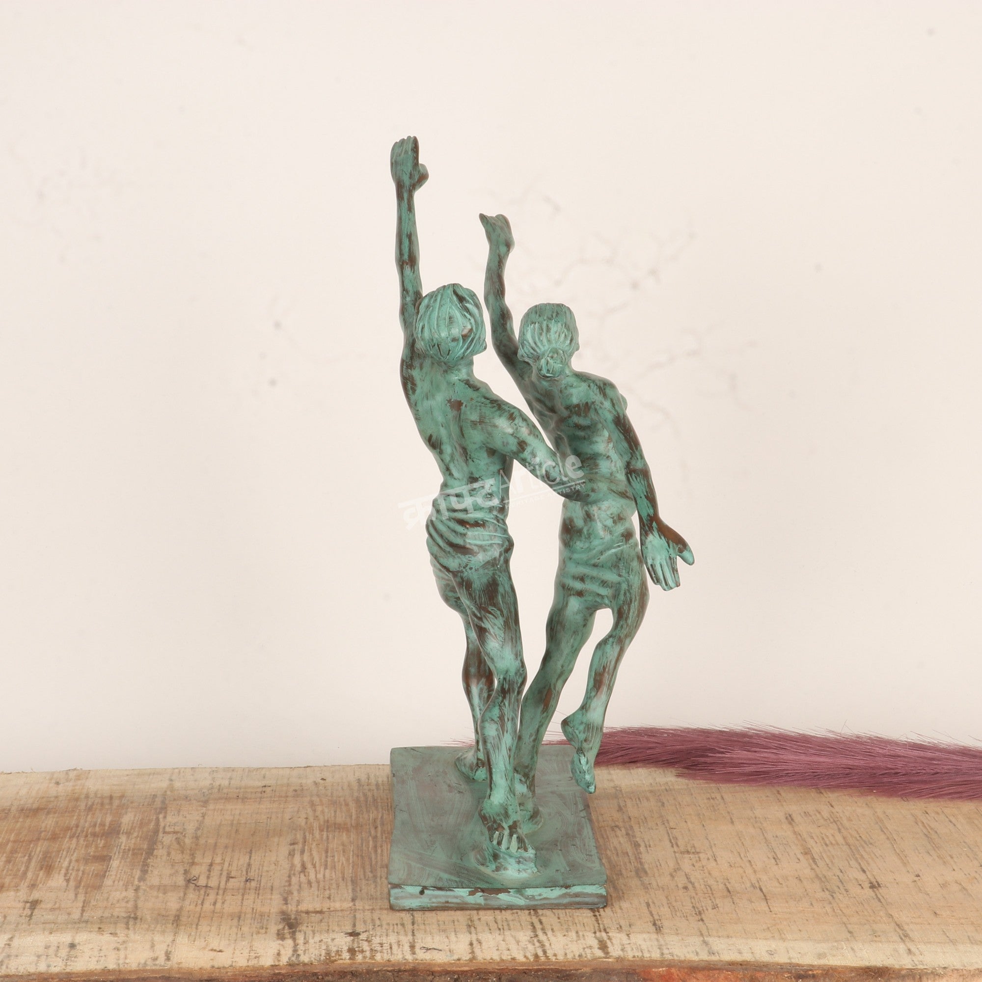 Brass Dancing Couple Sculpture