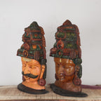 SHIVA GAURI WOODEN HEAD SCULPTURES