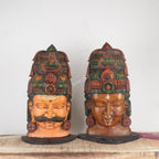SHIVA GAURI WOODEN HEAD SCULPTURES
