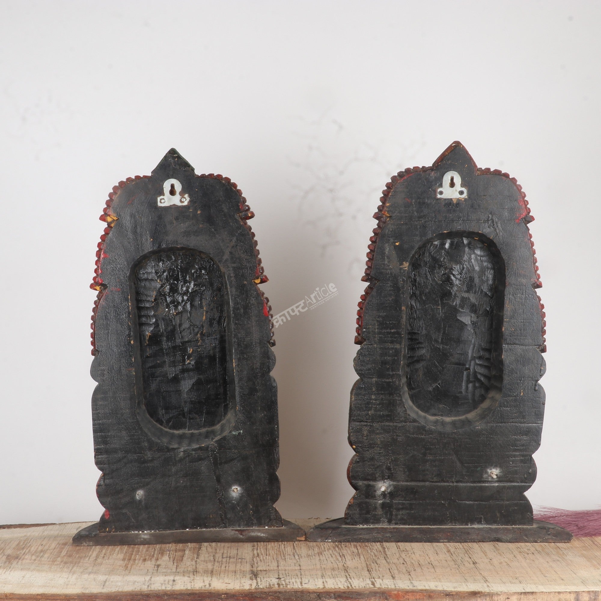SHIVA GAURI WOODEN HEAD SCULPTURES
