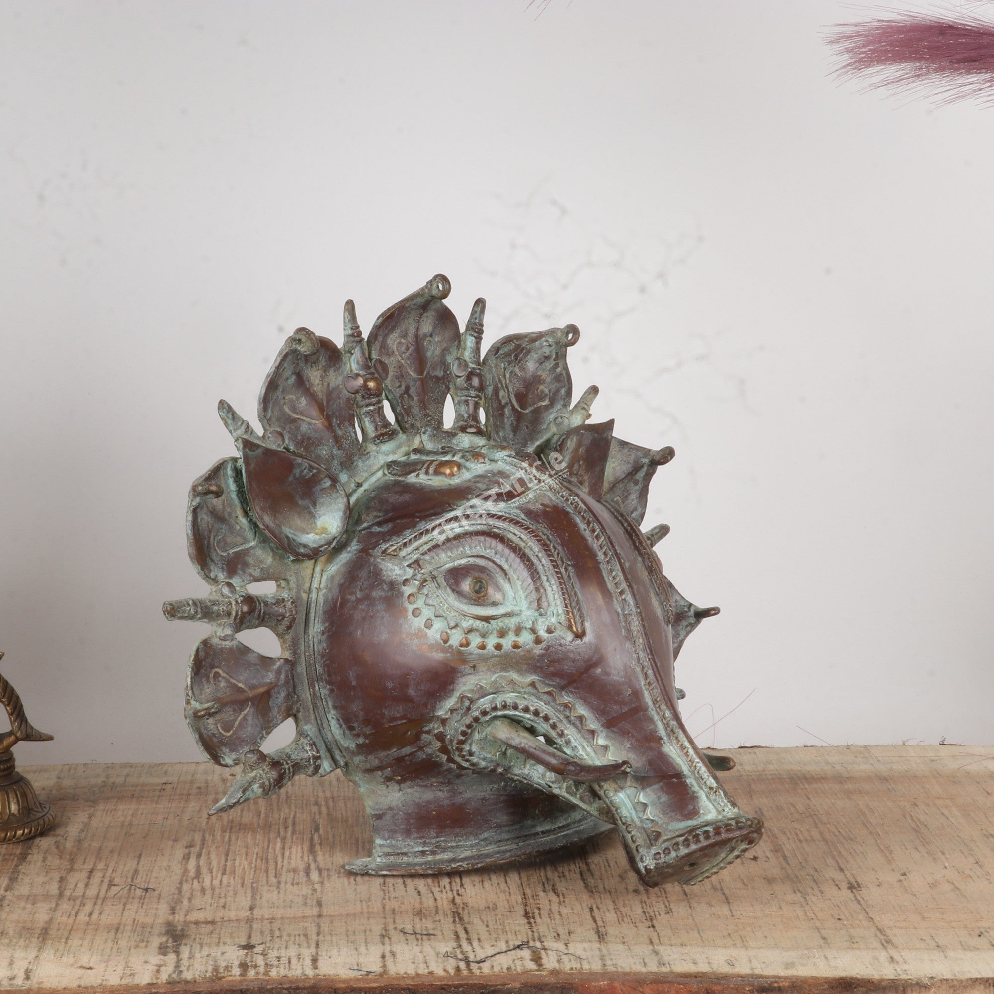 Brass Varaha Mask – Sacred Wall Hang & Table Décor Accent