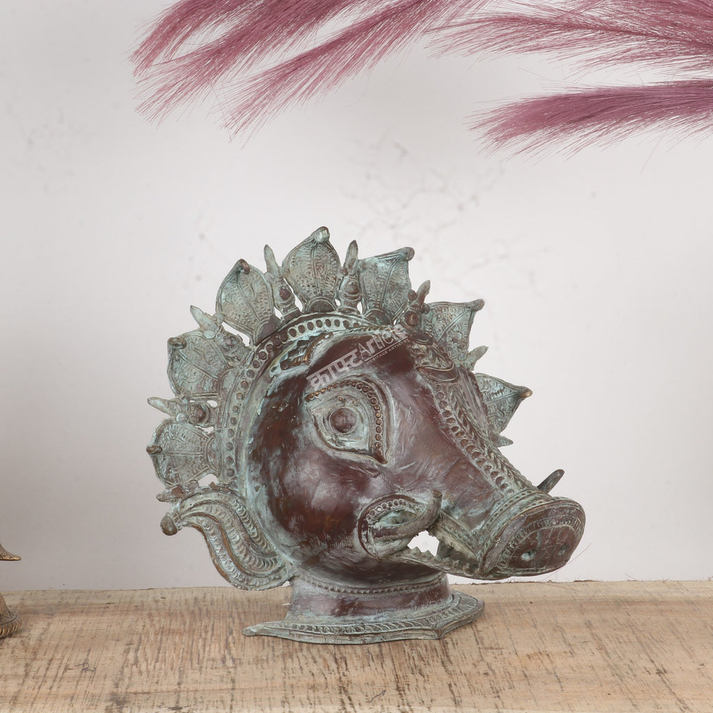 Brass Varaha Mask – Wall Hanging & Table Décor Accent