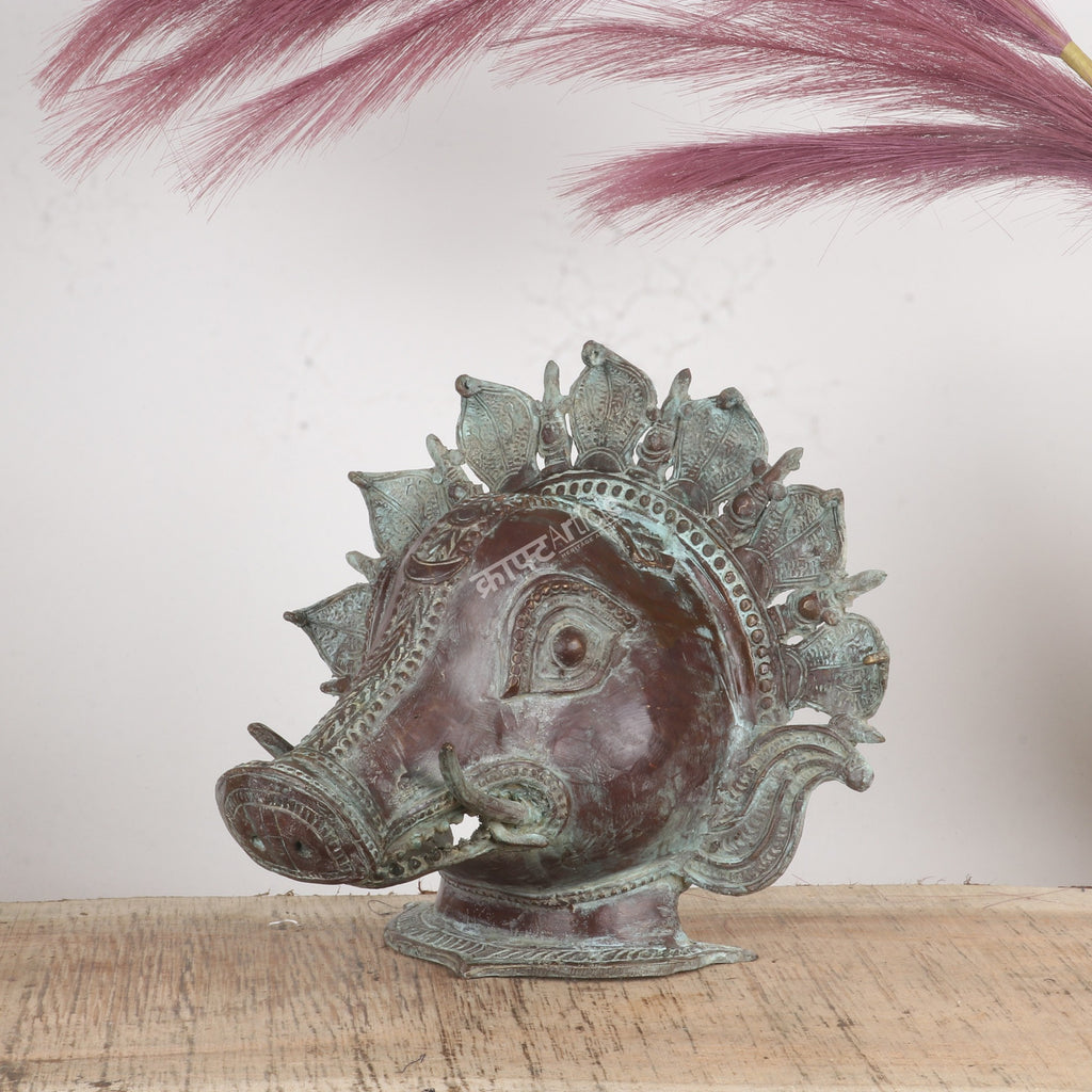 Brass Varaha Mask – Wall Hanging & Table Décor Accent