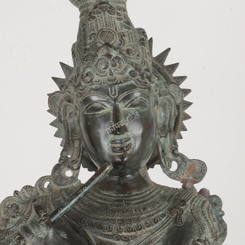 Brass Lord Krishna Statue