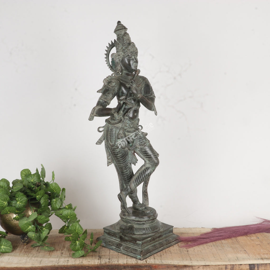Brass Lord Krishna Statue