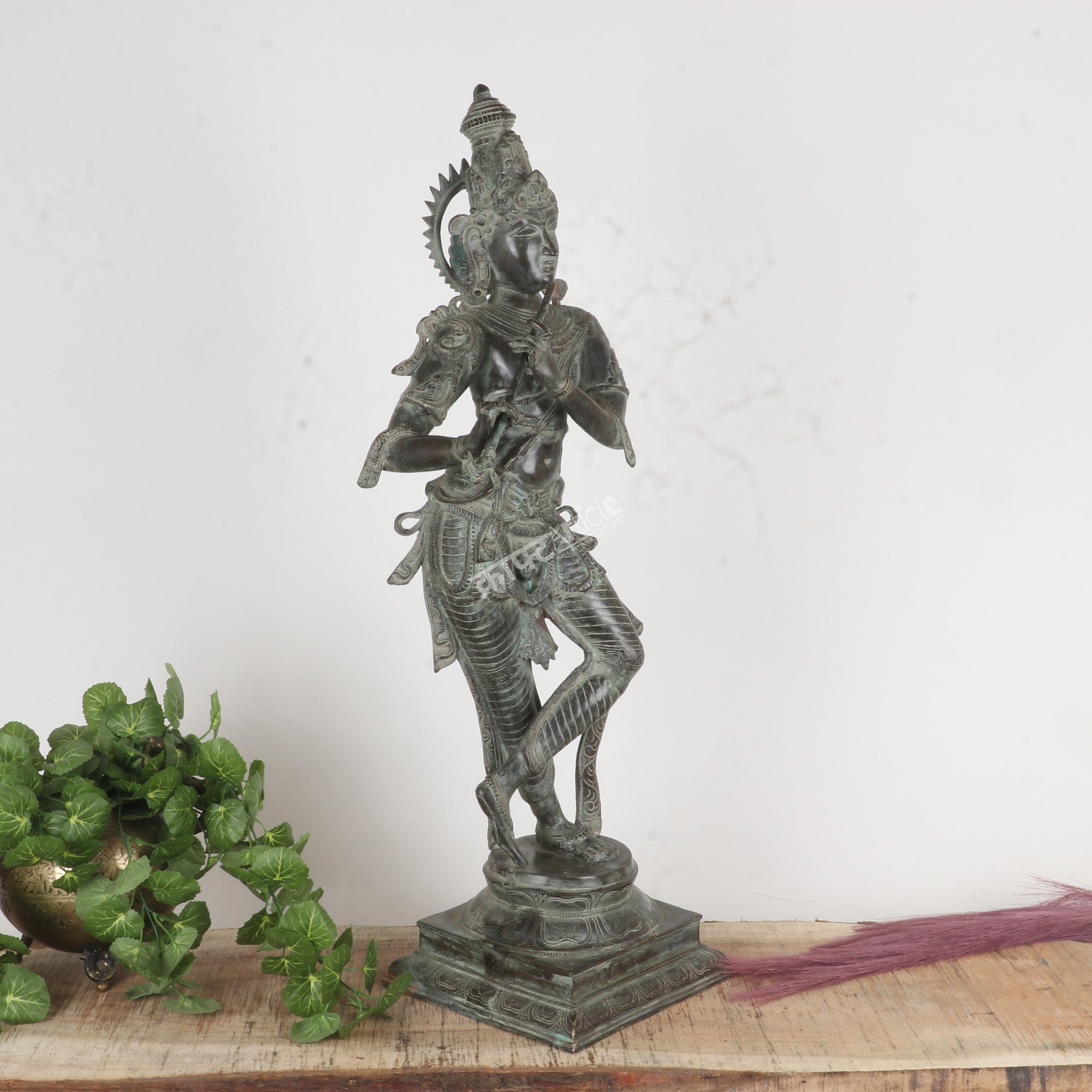 Brass Lord Krishna Statue