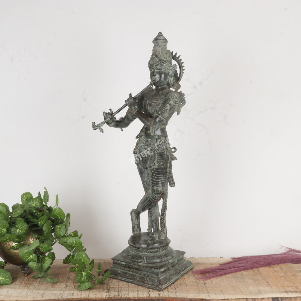 Brass Lord Krishna Statue