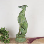 Vintage Brass Dog Statues – Timeless Elegance in Green Patina