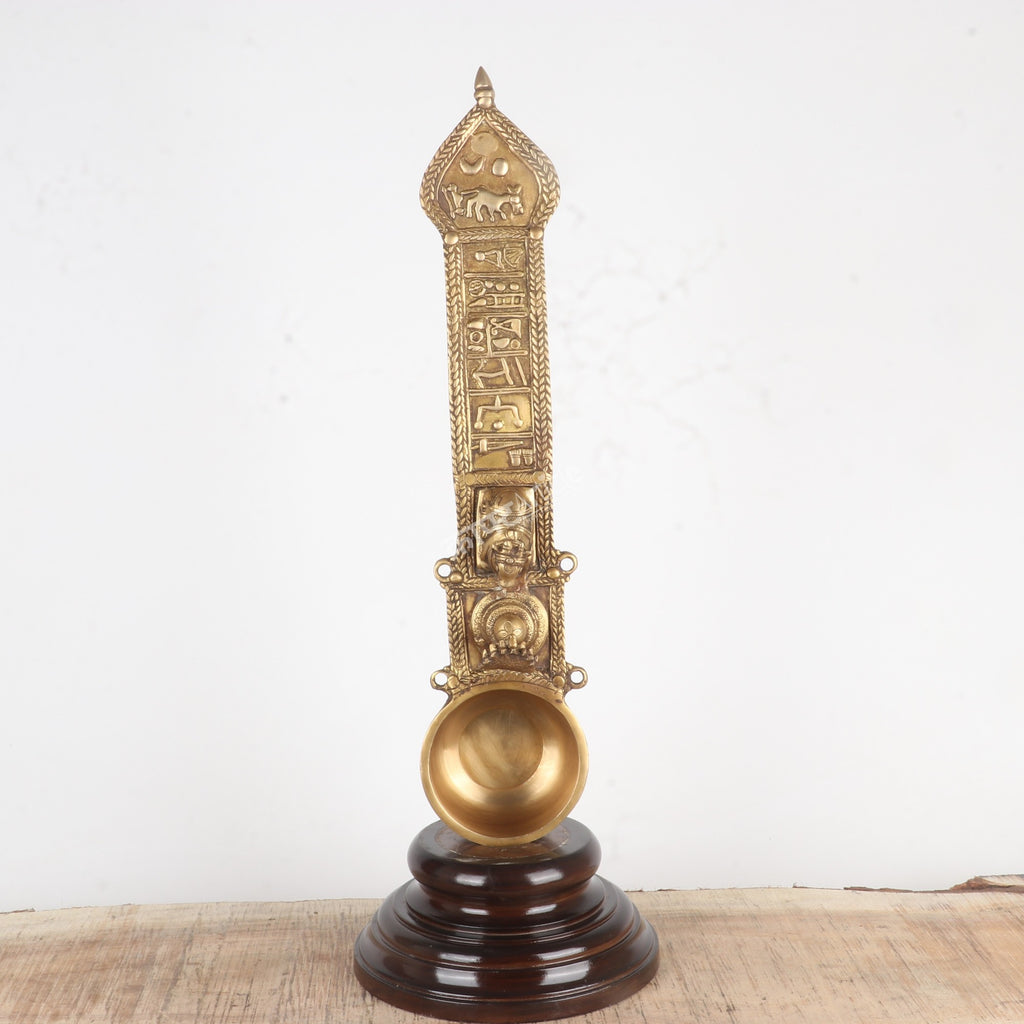 Pooja Spoon with Nandi & Shiva Lingam – Sacred Brass Ritual Ladle