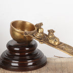 Pooja Spoon with Nandi & Shiva Lingam – Sacred Brass Ritual Ladle