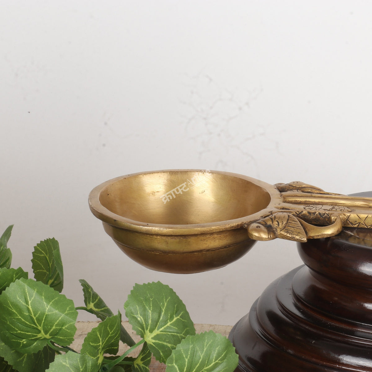 Brass Pooja Spoon with Nandi & Shiva Lingam