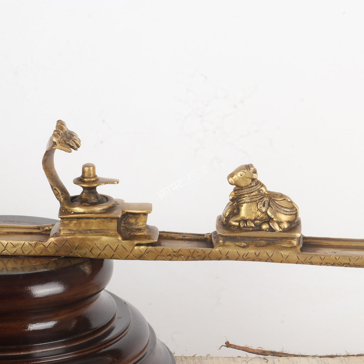 Brass Pooja Spoon with Nandi & Shiva Lingam