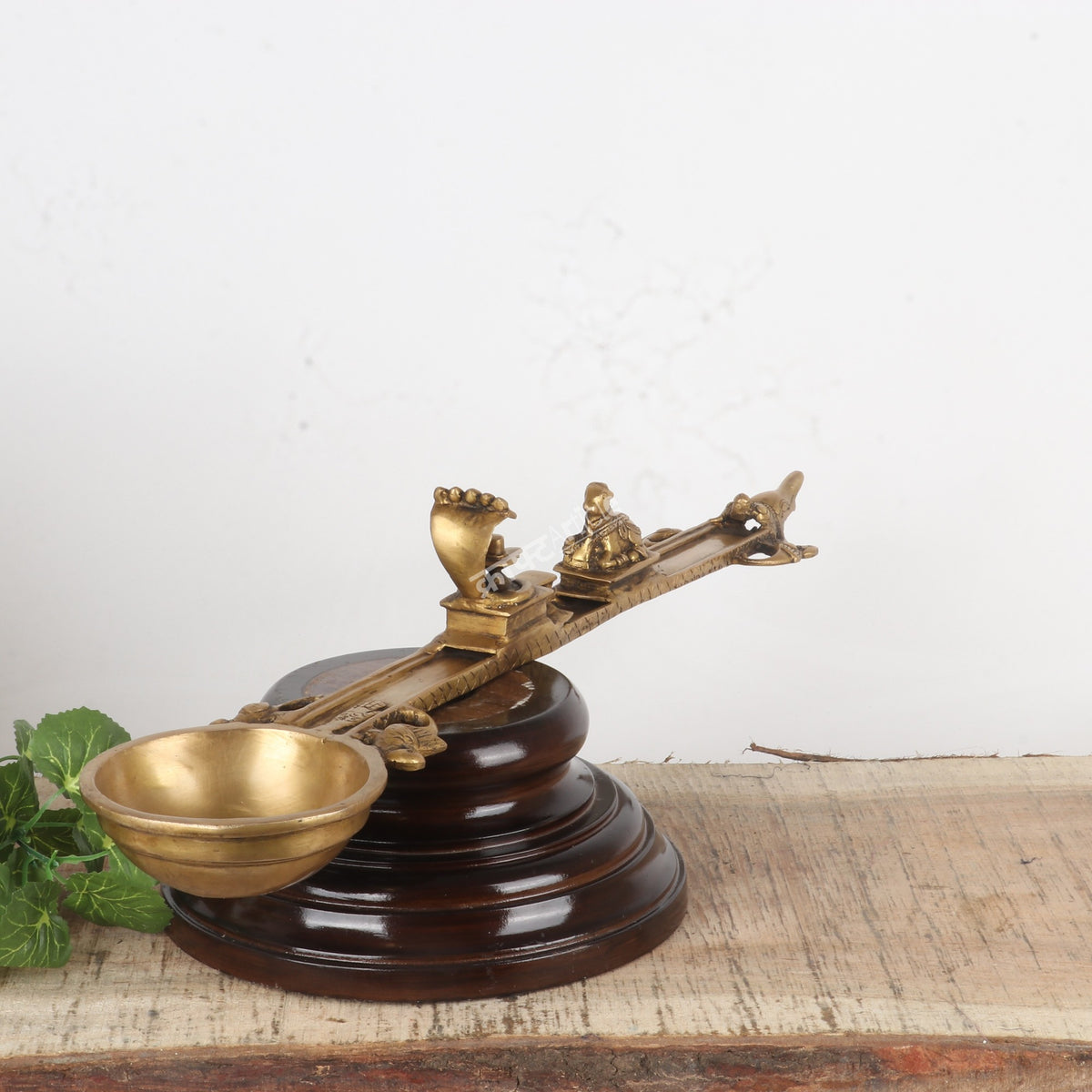 Brass Pooja Spoon with Nandi & Shiva Lingam