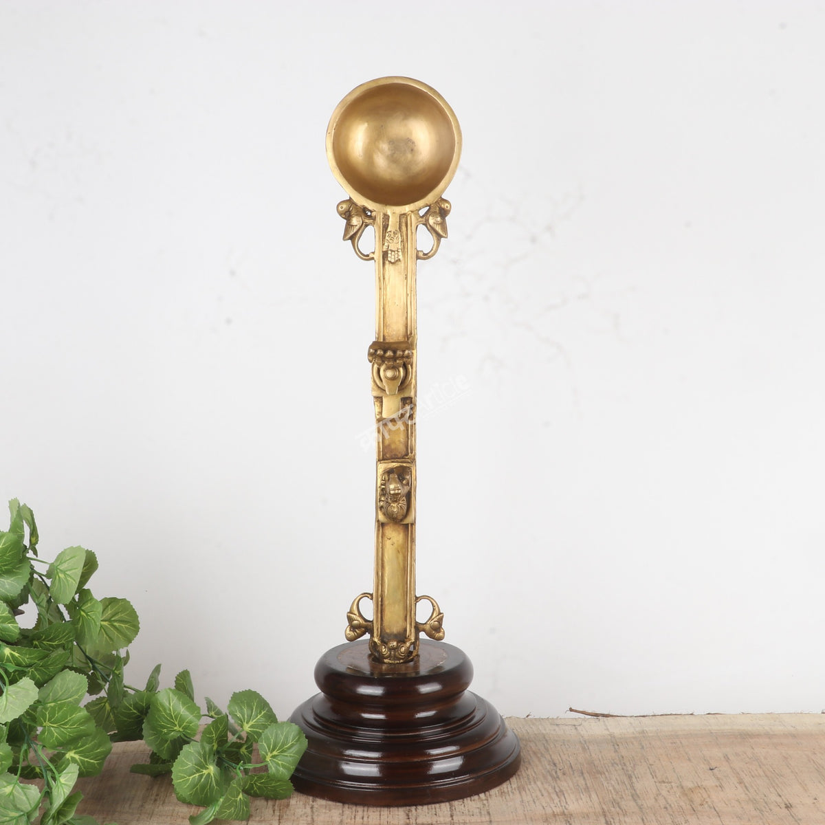 Brass Pooja Spoon with Nandi & Shiva Lingam