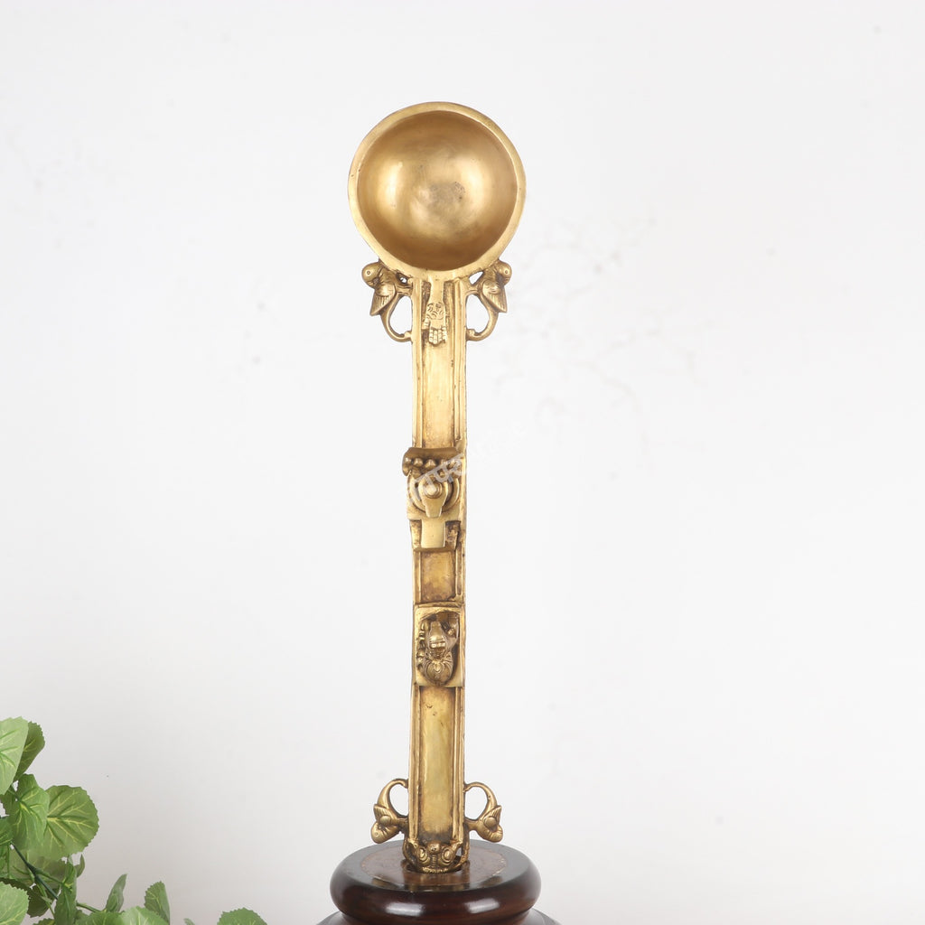 Brass Pooja Spoon with Nandi & Shiva Lingam