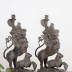Brass Mythical Yali Sculptures – Pair