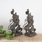 Brass Mythical Yali Sculptures – Pair