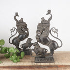 Brass Mythical Yali Sculptures – Pair