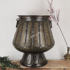 Vintage Handcrafted Brass Large Planter