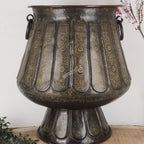 Vintage Handcrafted Brass Large Planter