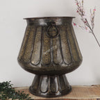 Vintage Handcrafted Brass Large Planter