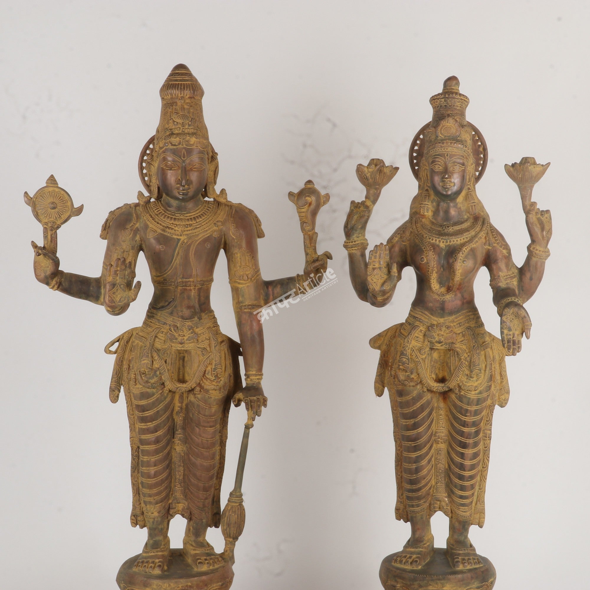 Brass Lord Vishnu Lakshmi Sculpture