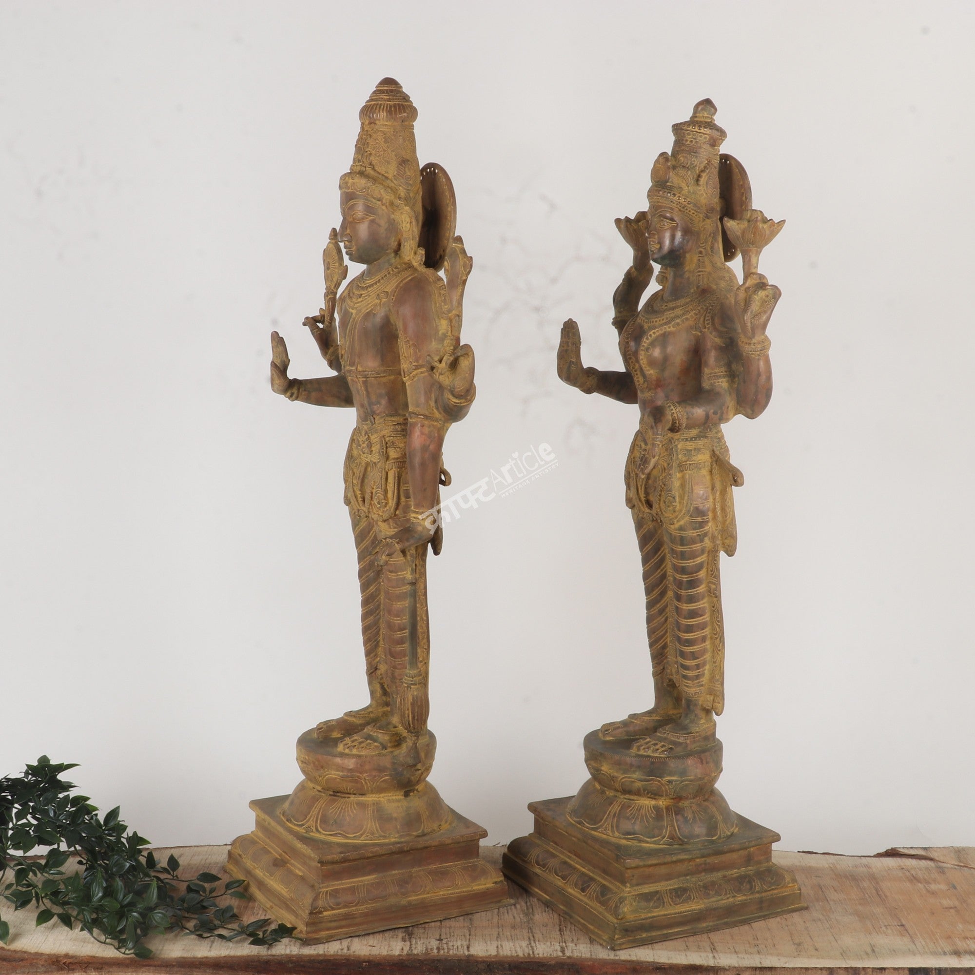 Brass Lord Vishnu Lakshmi Sculpture