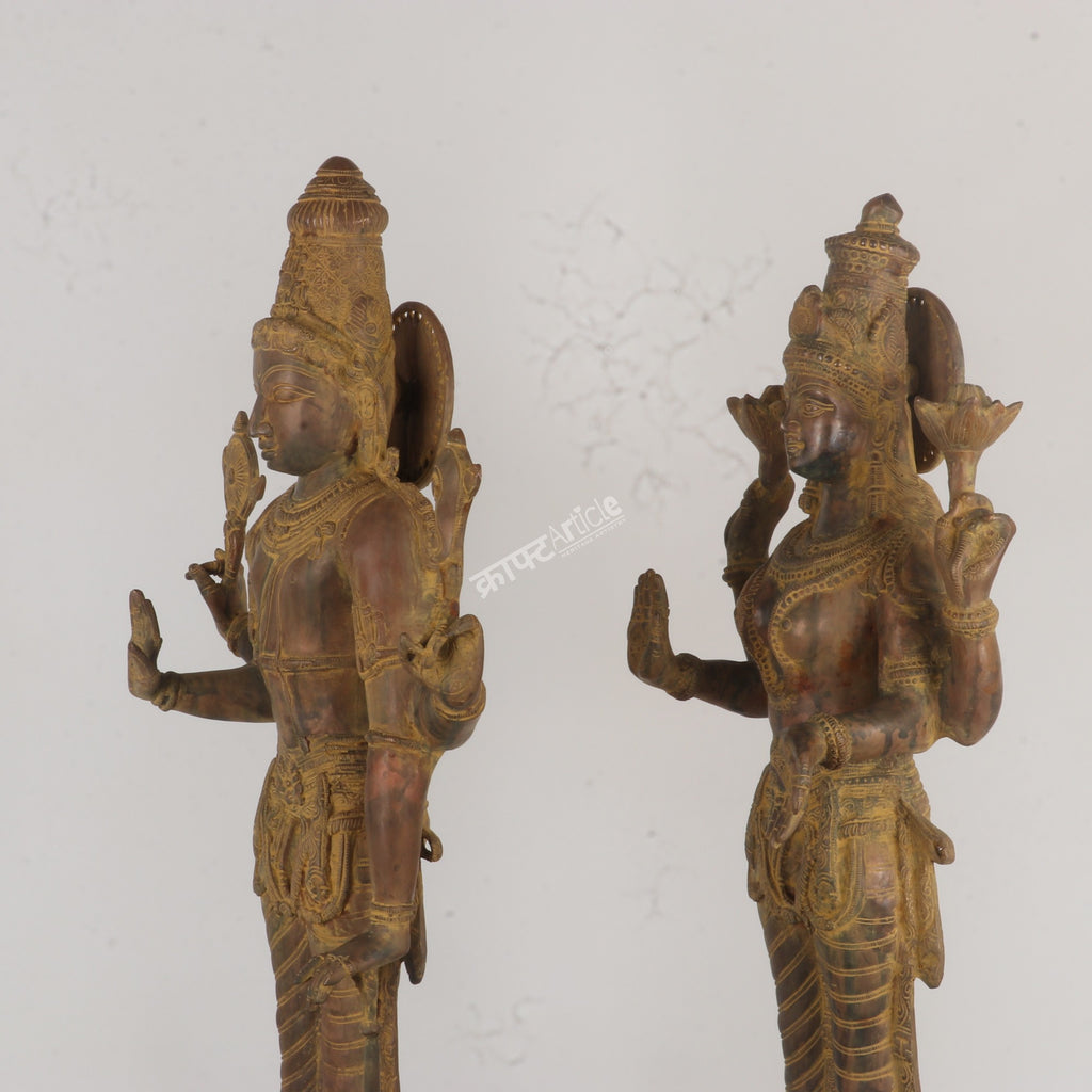 Brass Lord Vishnu Lakshmi Sculpture