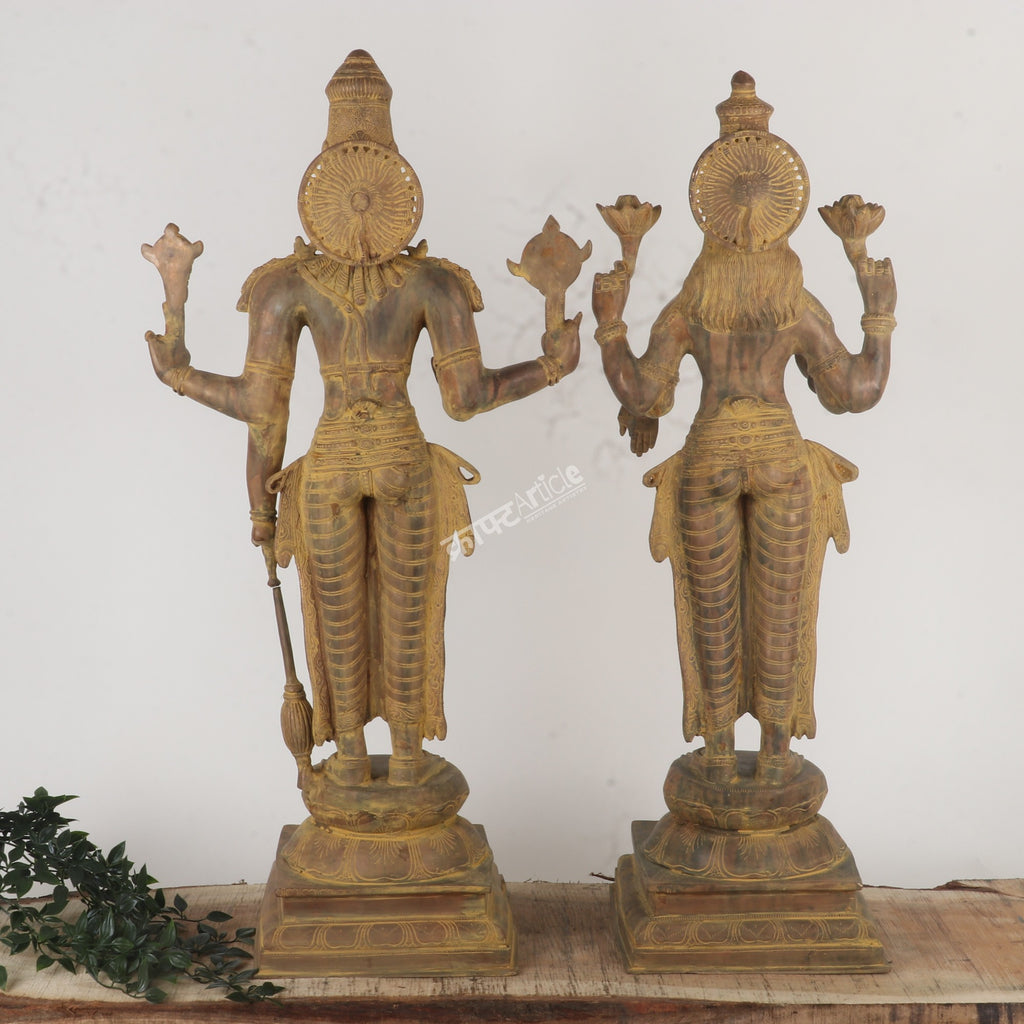 Brass Lord Vishnu Lakshmi Sculpture