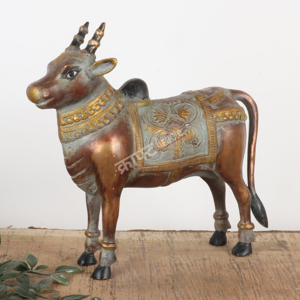 Brass Nandi Bull Statue – Sacred Symbol of Devotion & Strength
