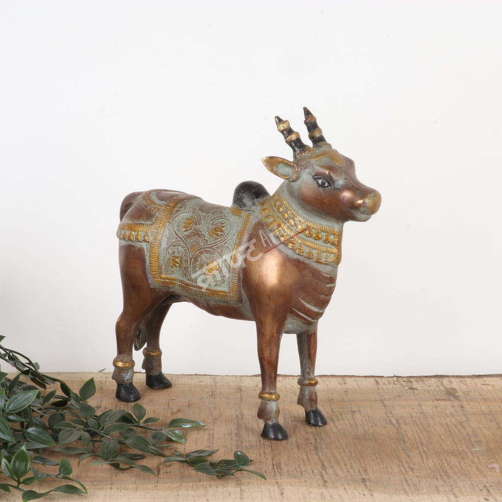 Brass Nandi Bull Statue – Sacred Symbol of Devotion & Strength