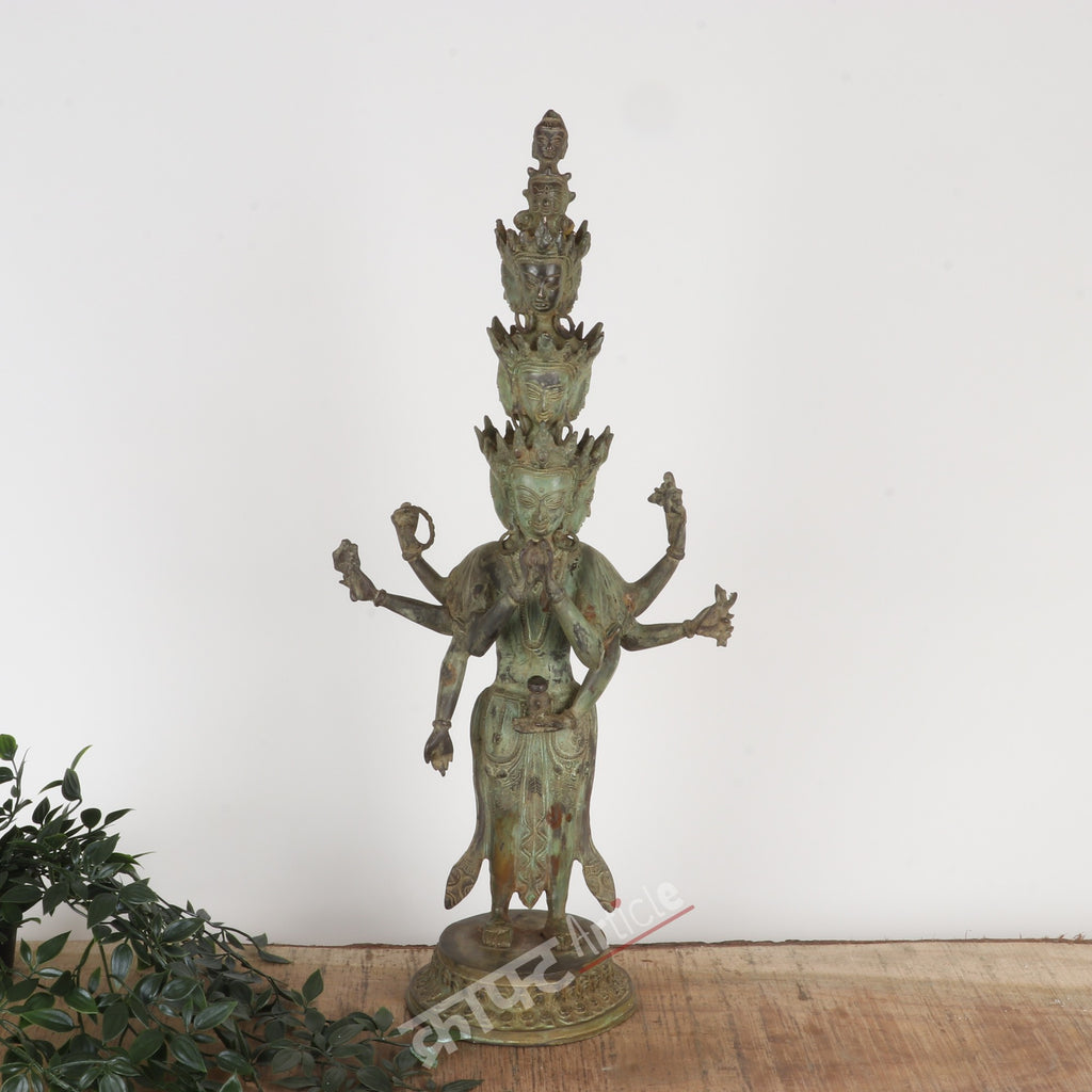 Brass Avalokiteshvara (Bodhisattva of Compassion) Sculpture
