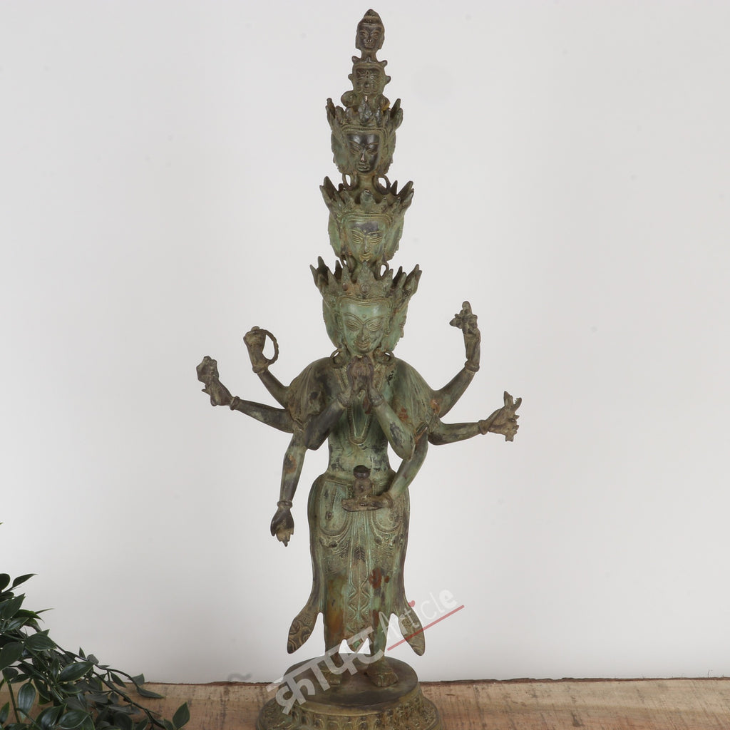 Brass Avalokiteshvara (Bodhisattva of Compassion) Sculpture