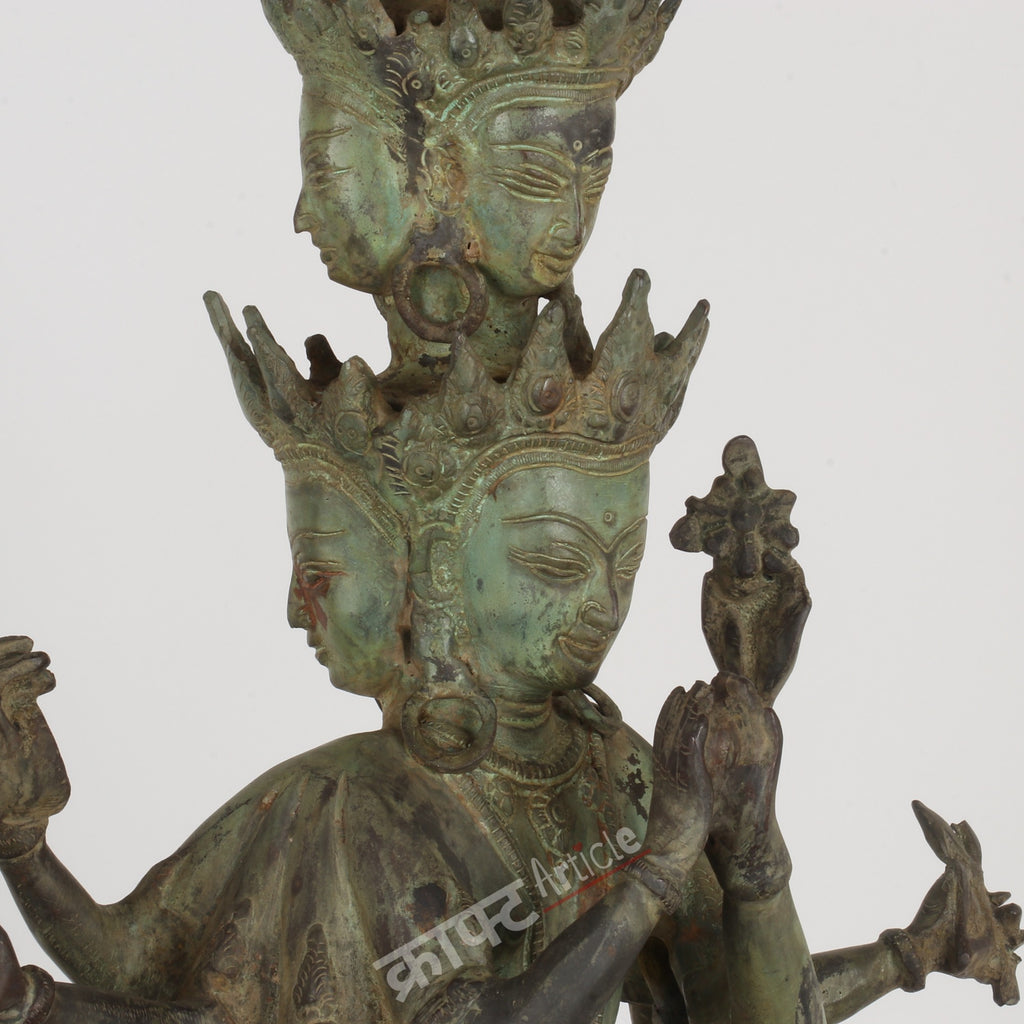Brass Avalokiteshvara (Bodhisattva of Compassion) Sculpture