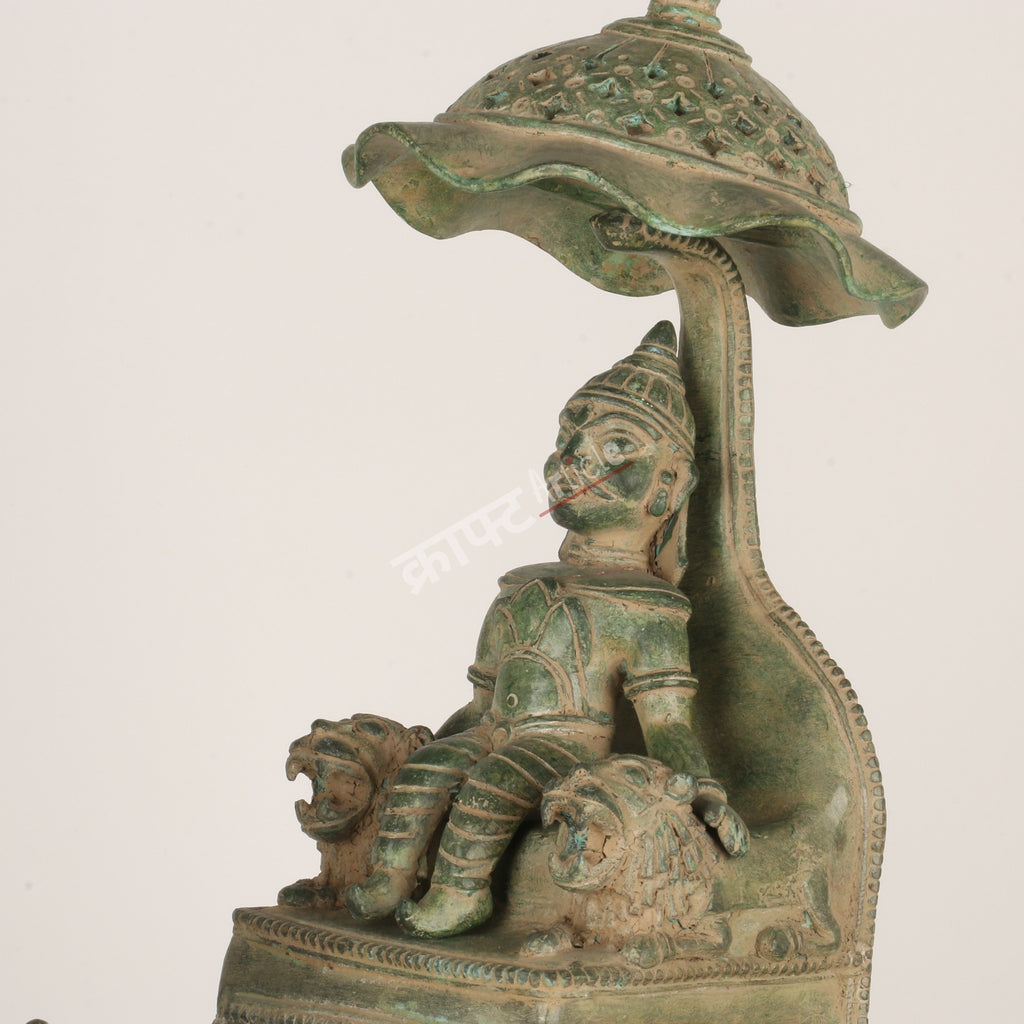 Royal Brass Elephant Procession Sculpture on Wheels