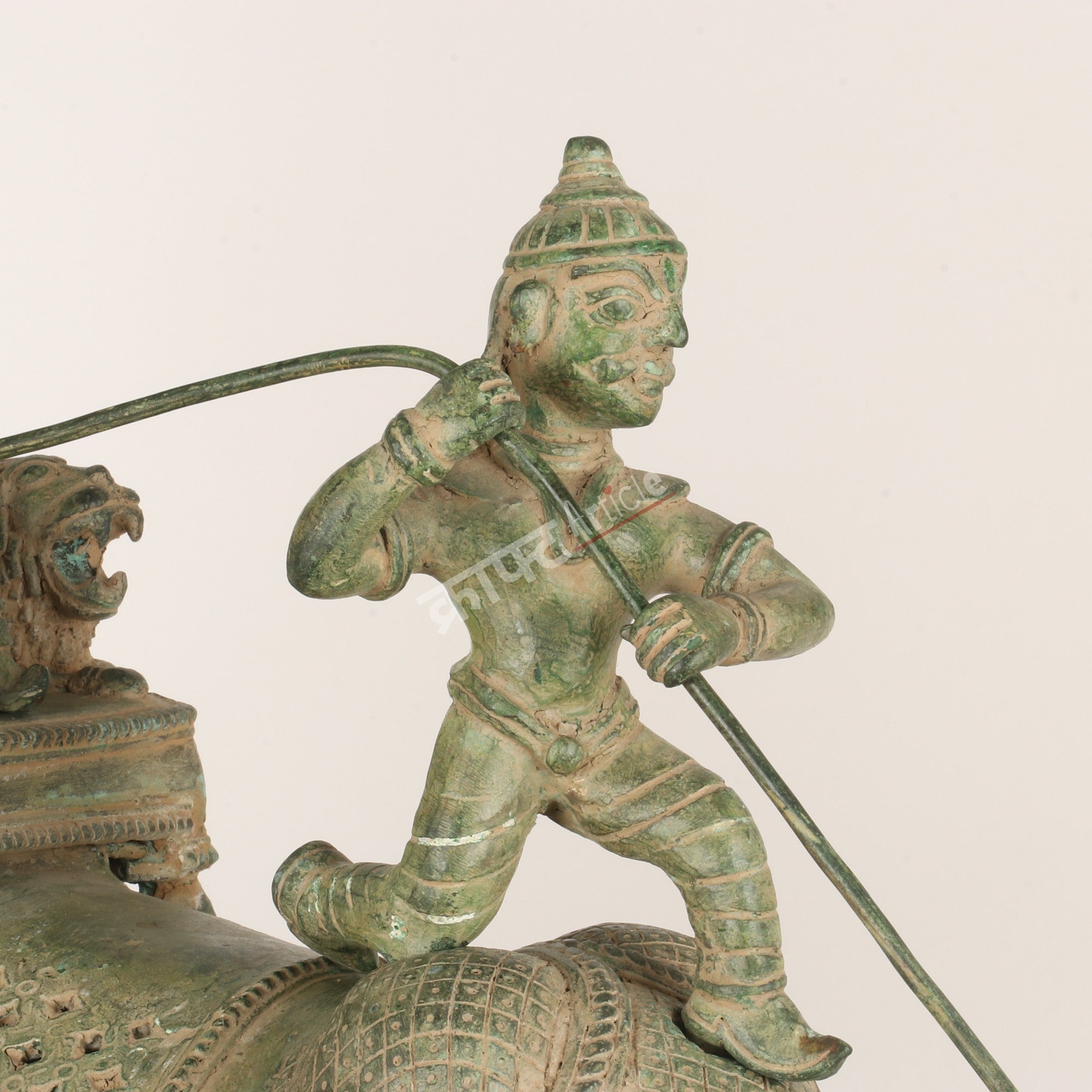 Royal Brass Elephant Procession Sculpture on Wheels