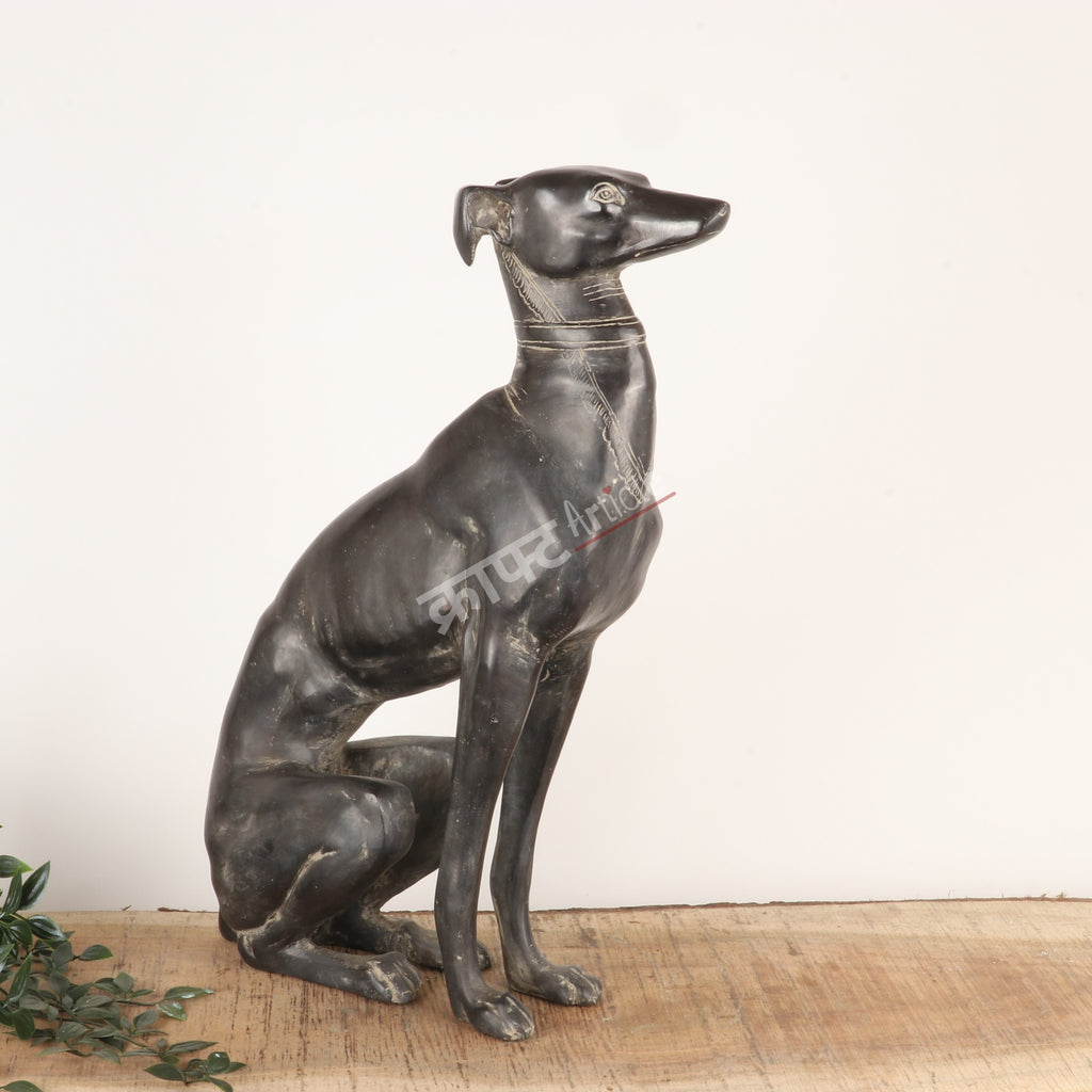Vintage Brass Dog Sculpture