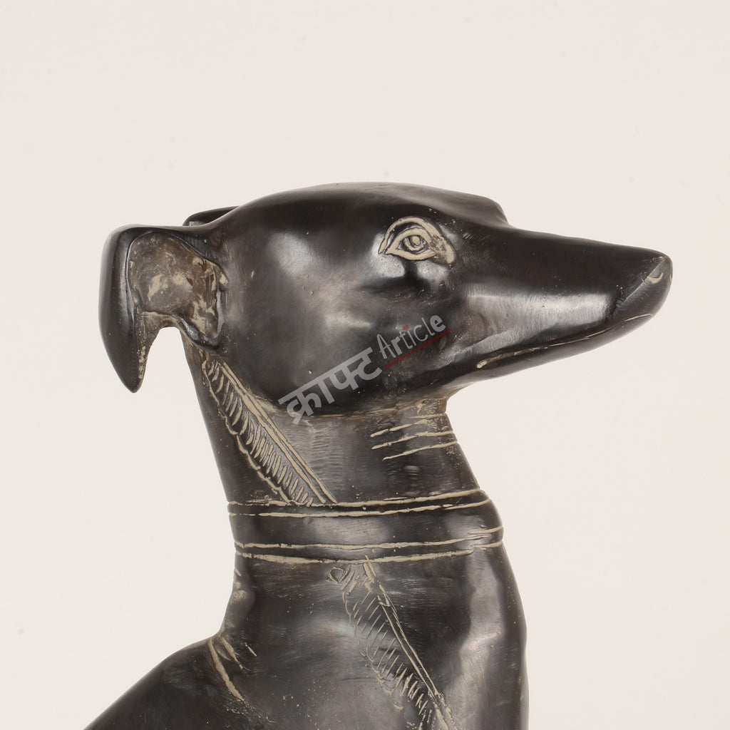 Vintage Brass Dog Sculpture