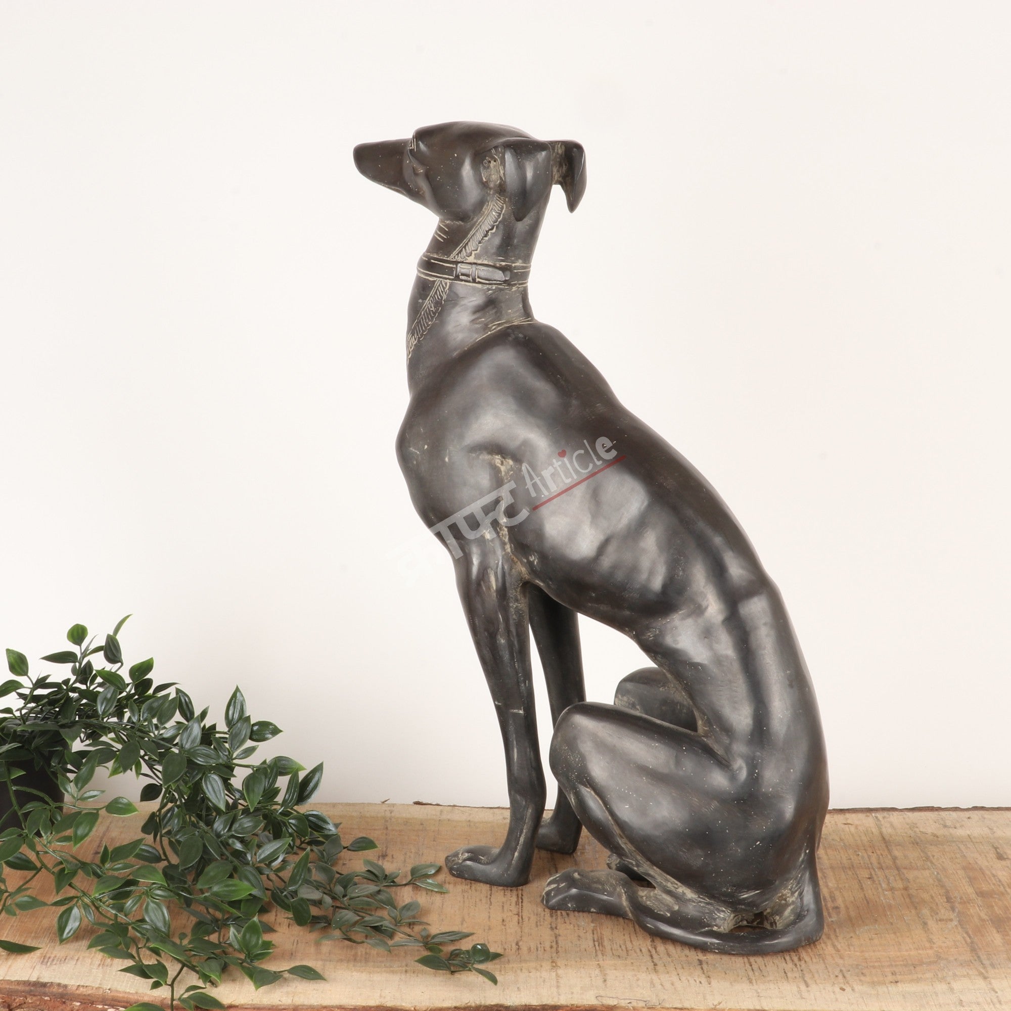 Vintage Brass Dog Sculpture