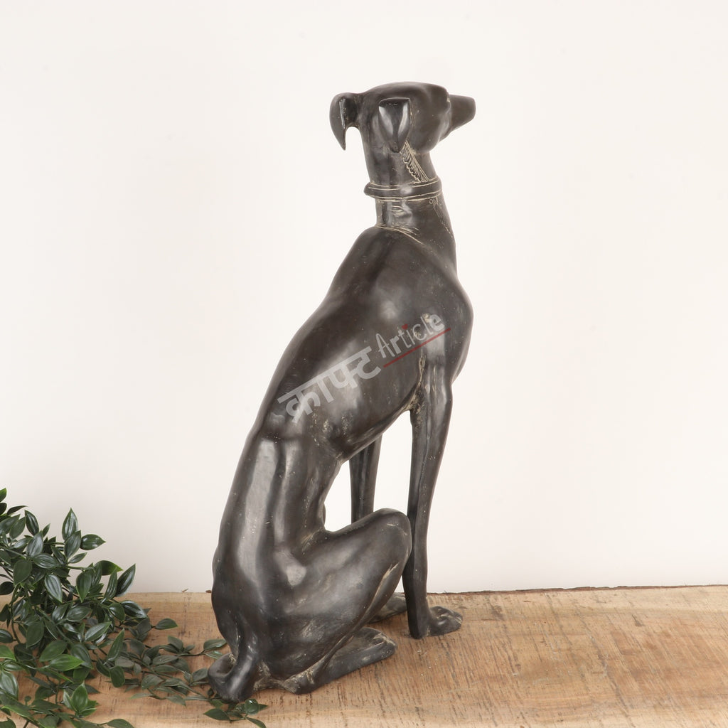 Vintage Brass Dog Sculpture
