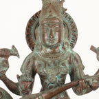 Brass Goddess Sarasvati Sculpture – Seated on Peacock