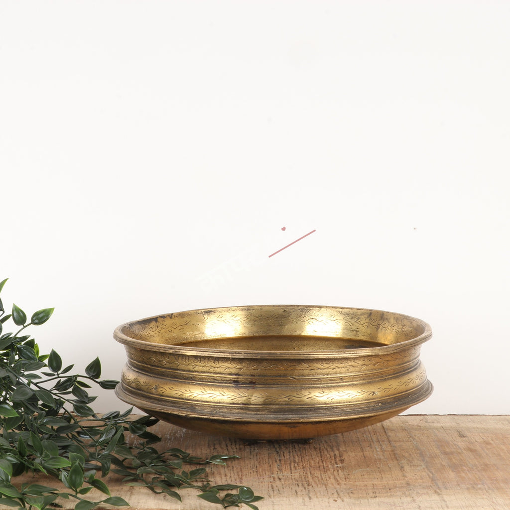 Brass Carving Urli Figurine