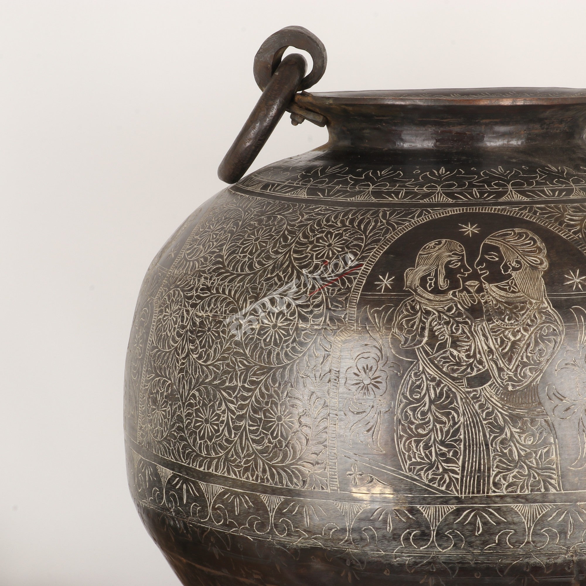 Brass Handcrafted Décor Planter Vintage Black