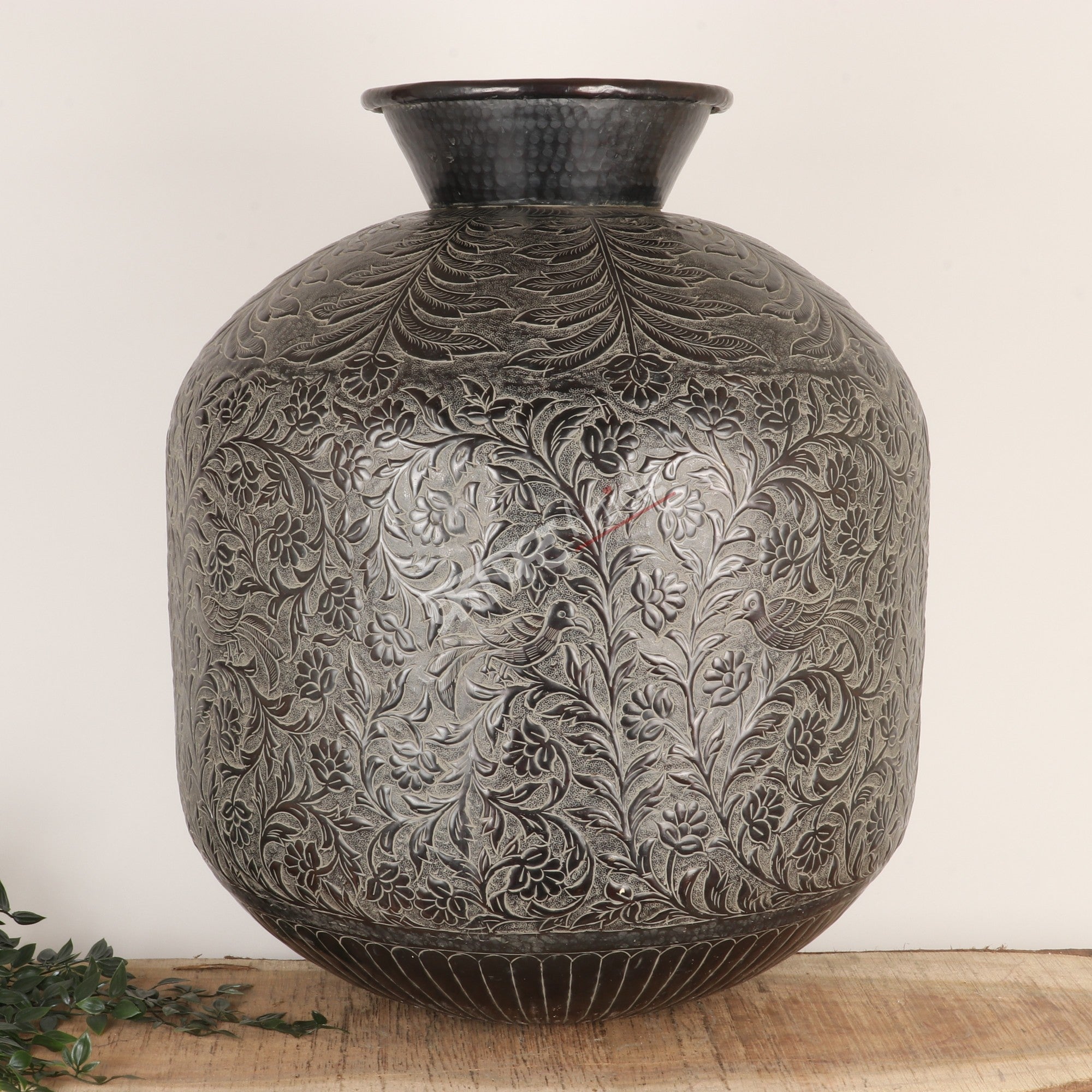 Brass Handcrafted Décor Planter Vintage Black Finish