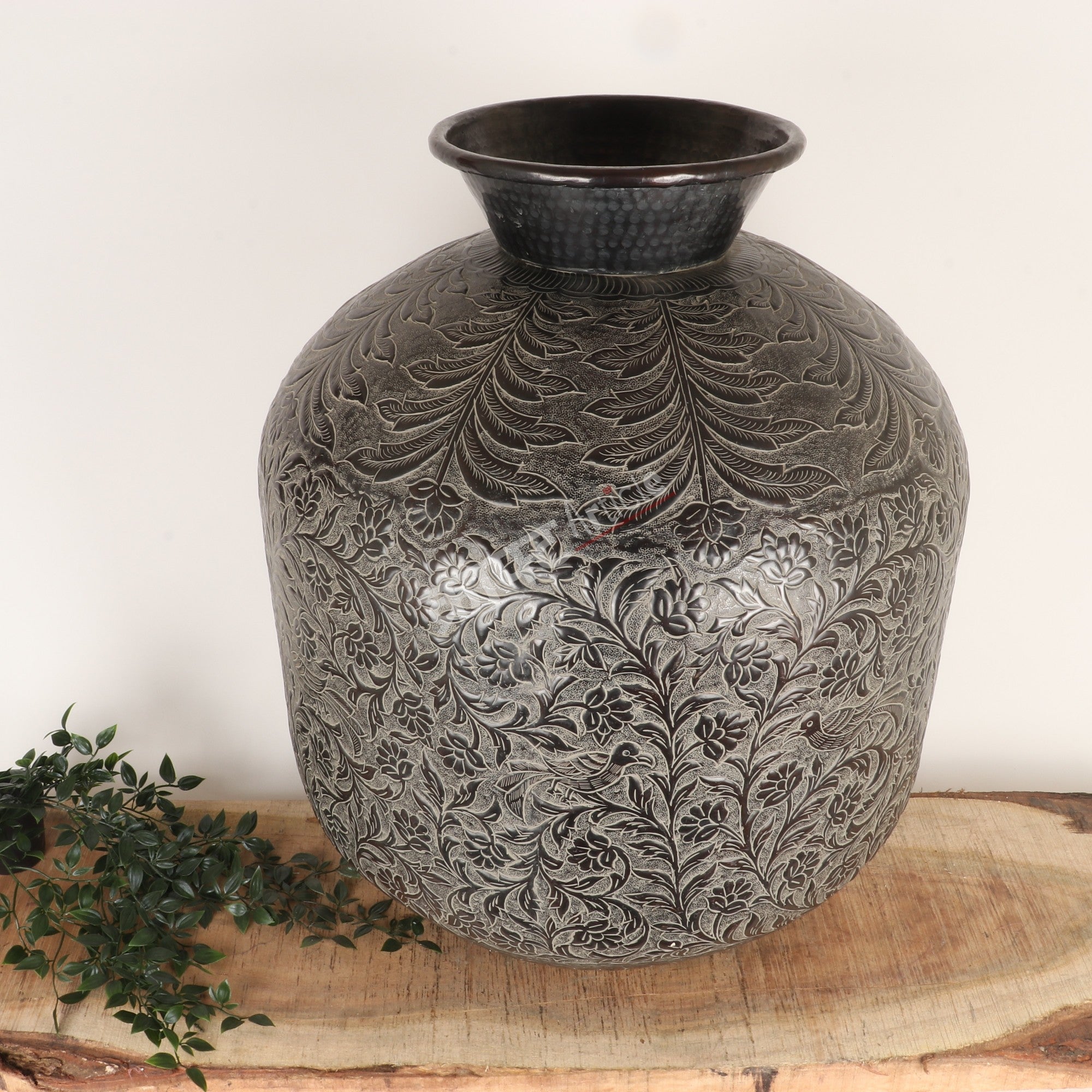 Brass Handcrafted Décor Planter Vintage Black Finish