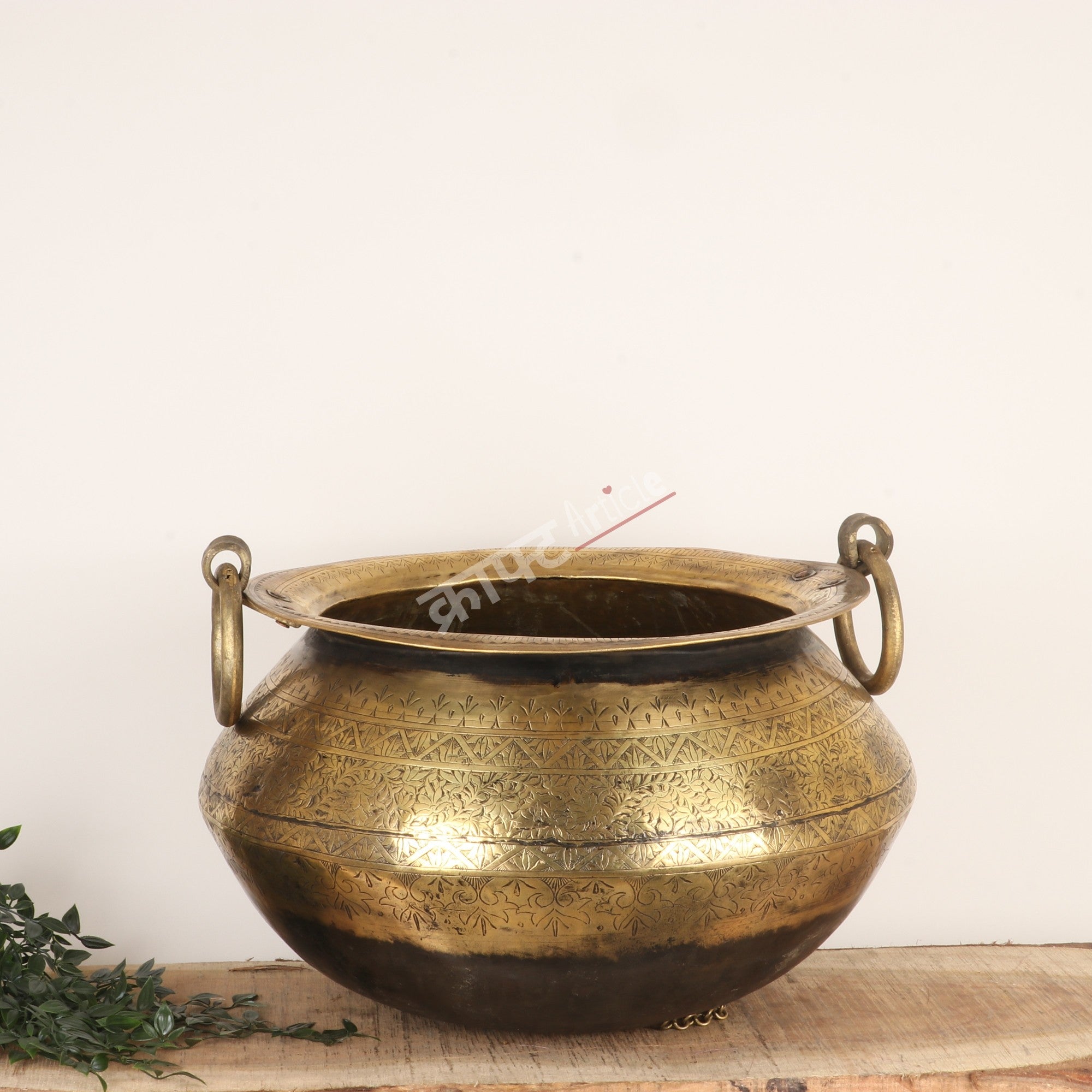 Vintage Brass Planter Decorative Accent