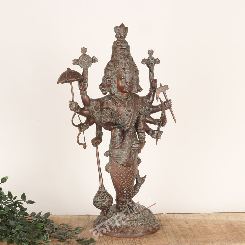 Brass Lord Vishnu Dashavatara Sculpture
