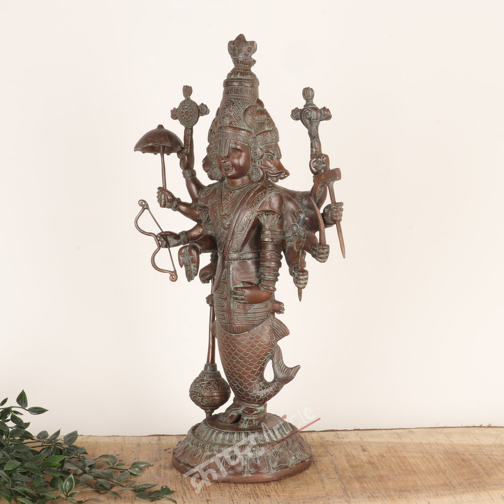 Brass Lord Vishnu Dashavatara Sculpture